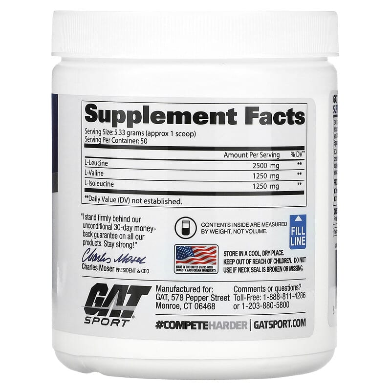 GAT, BCAA Powder, Unflavored, 9.4 oz (266.5 g)