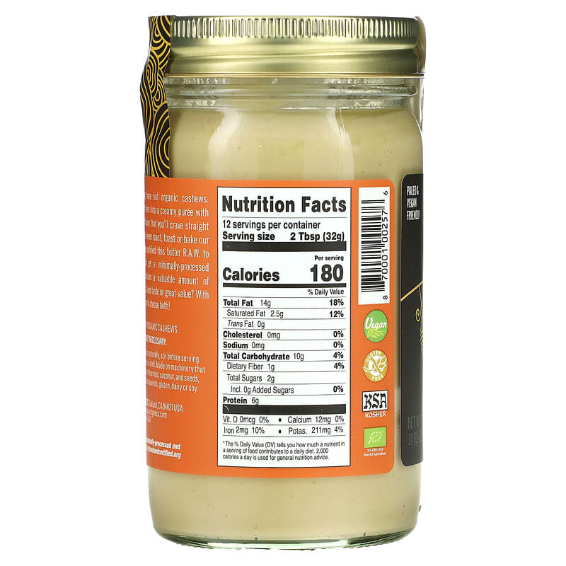 Artisana, Organics, Raw Cashew Butter, 14 oz (397 g)