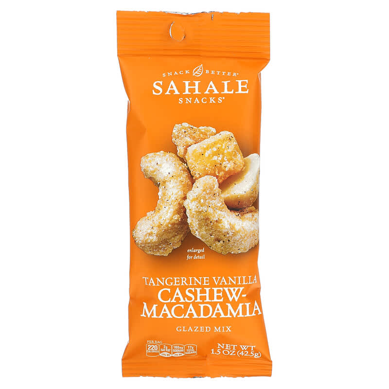 Sahale Snacks, Glazed Mix, Tangerine Vanilla Cashew-Macadamia, 9 Packs, 1.5 oz (42.5 g) Each