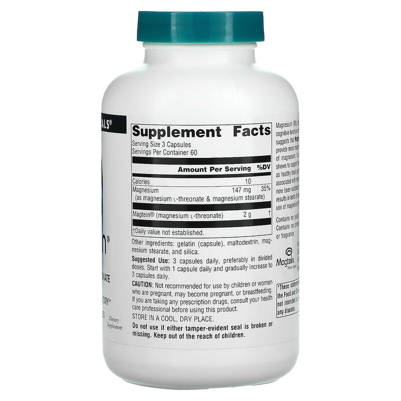 Source Naturals, Magtein, Magnesium L-Threonate, 667 mg, 180 Capsules