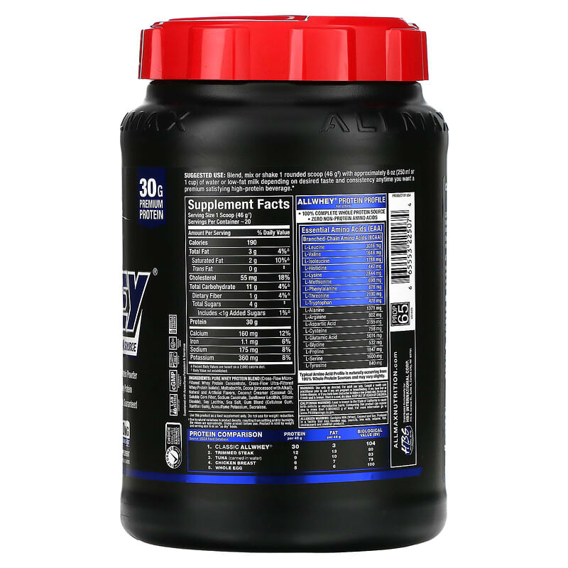 ALLMAX, Classic AllWhey, 100% Whey Protein, Chocolate, 2 lbs (907 g)