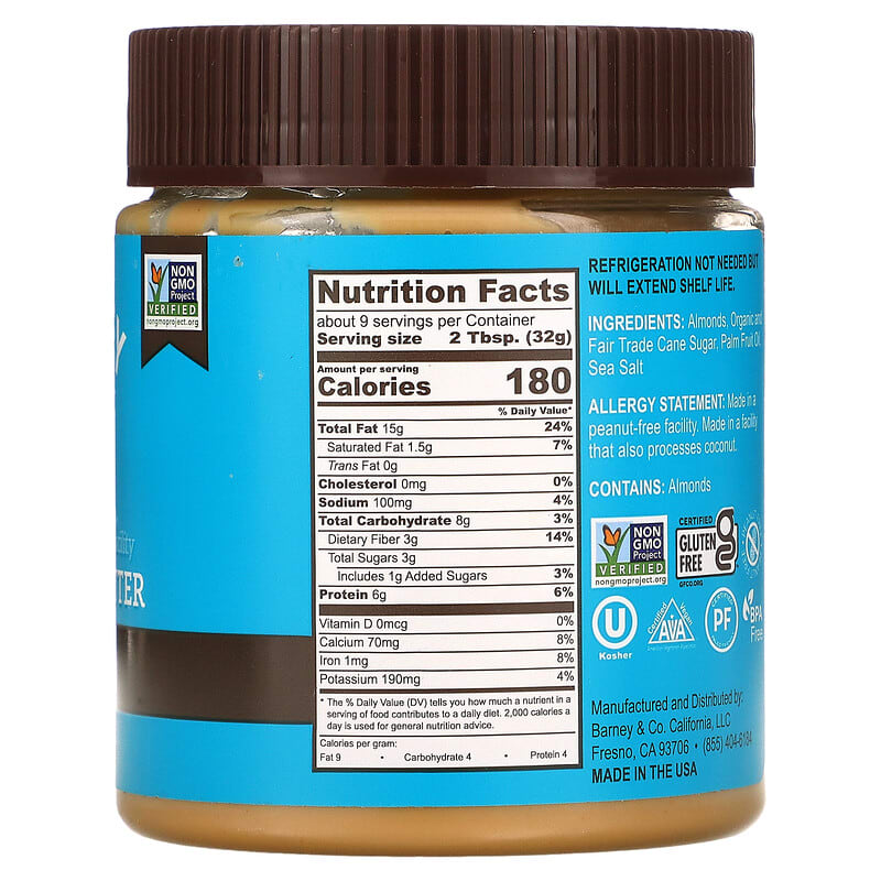 Barney Butter, Almond Butter, Smooth, 10 oz (284 g)