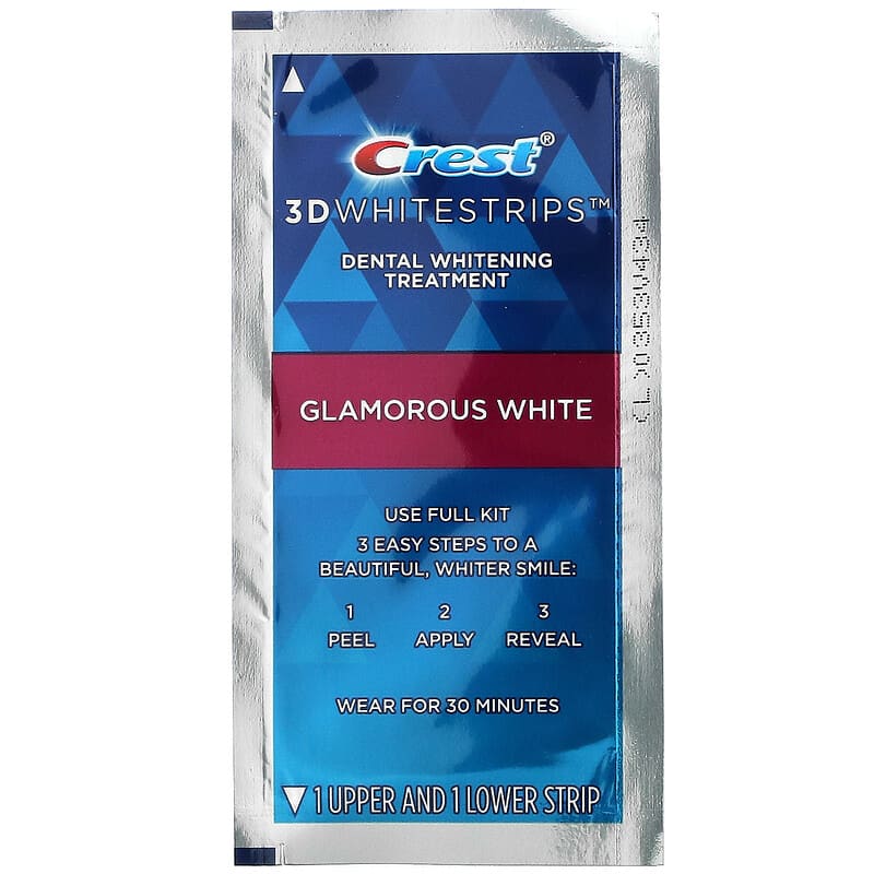 Crest, 3D Whitestrips, Dental Whitening Kit, Glamorous White, 28 Strips