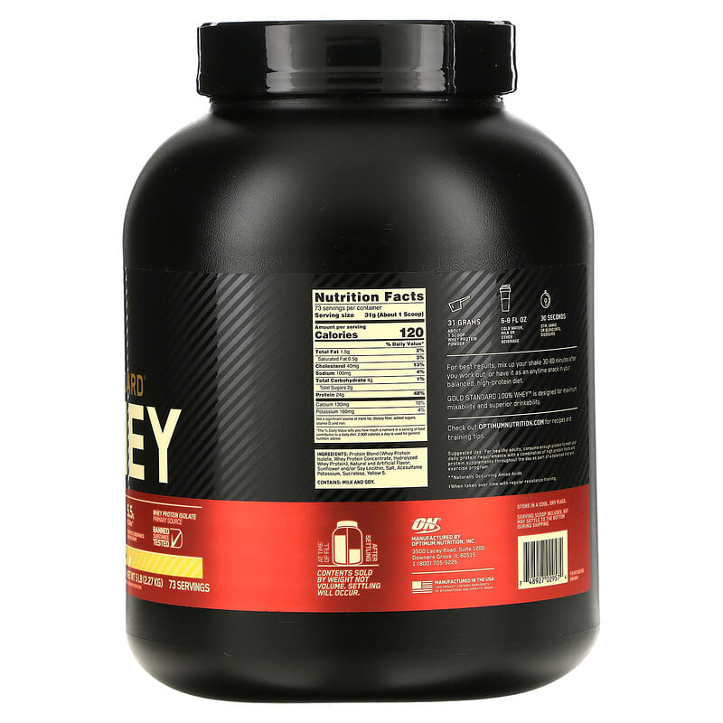 Optimum Nutrition, Gold Standard 100% Whey, Banana Cream, 5 lb (2.27 kg)