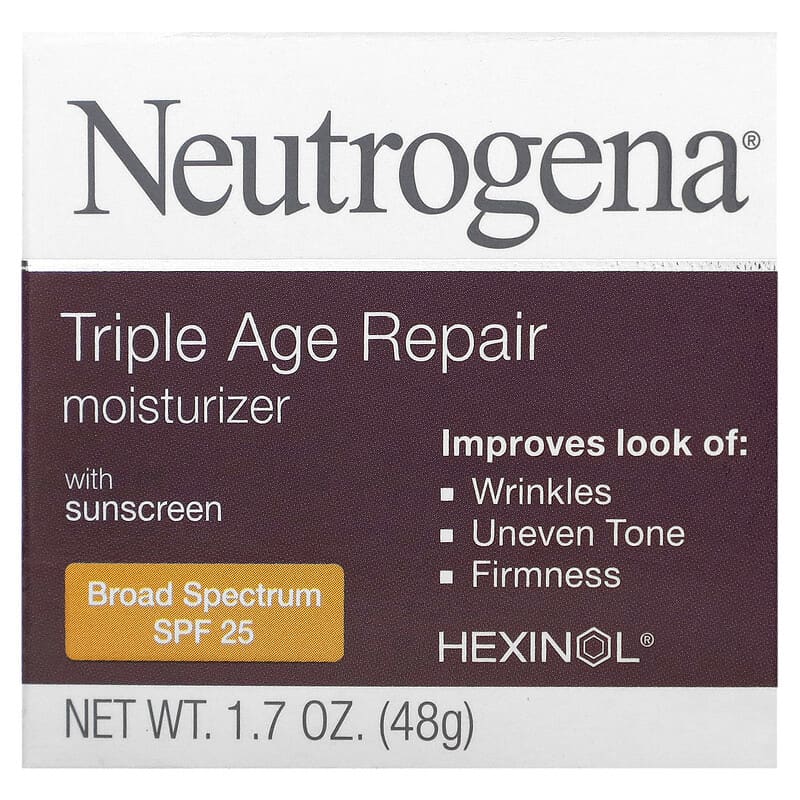 Neutrogena, Triple Age Repair, Moisturizer with Sunscreen, Broad Spectrum SPF 25, 1.7 oz (48 g)