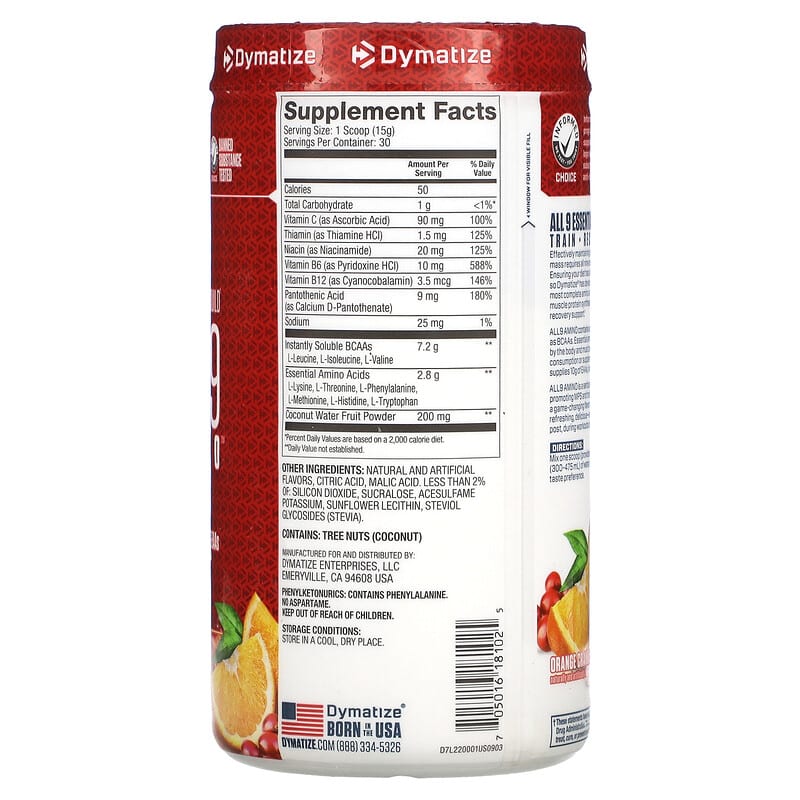 Dymatize, ALL9AMINO, Orange Cranberry, 15.87 oz (450 g)