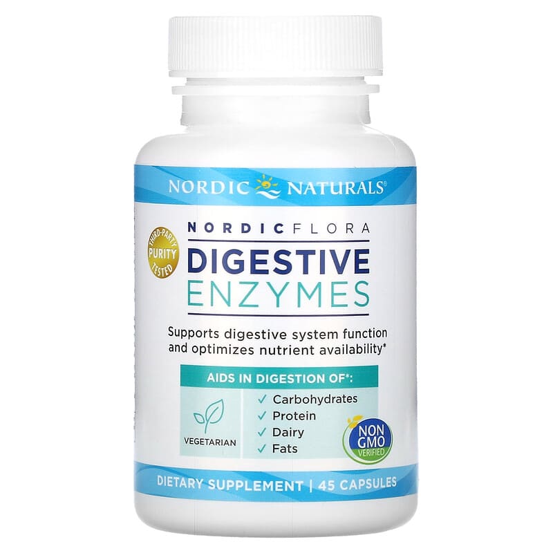 Nordic Naturals, Nordic Flora Digestive Enzymes, 45 Capsules