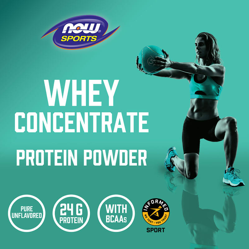 NOW Foods, Sports, Whey Protein Concentrate Protein Powder, Unflavored, 1.5 lbs (680 g)