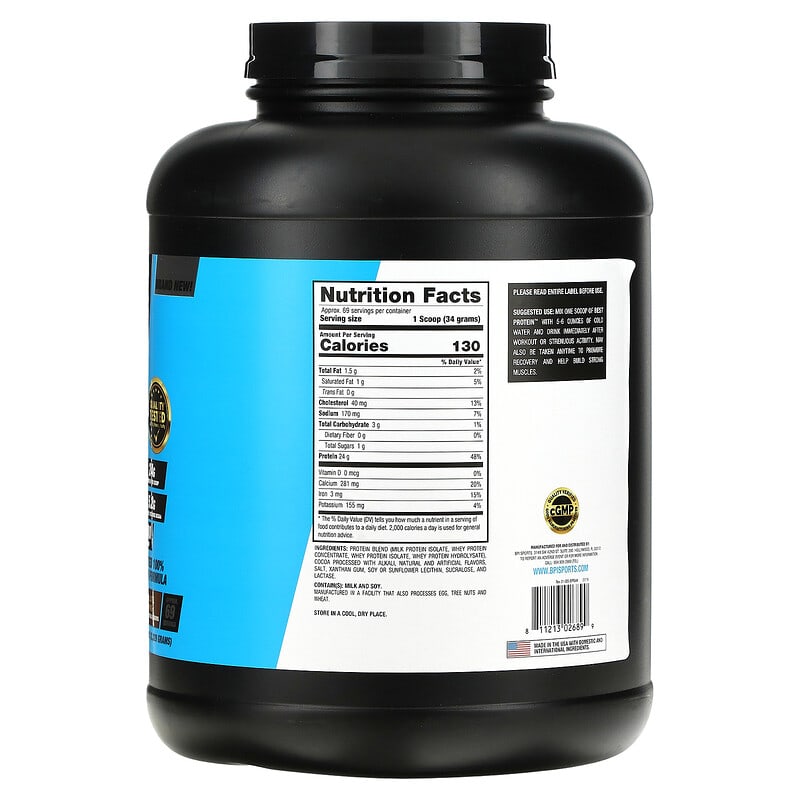 BPI Sports, Best Protein, Advanced 100% Protein Formula, Chocolate Brownie, 5.1 lbs (2,329 g)