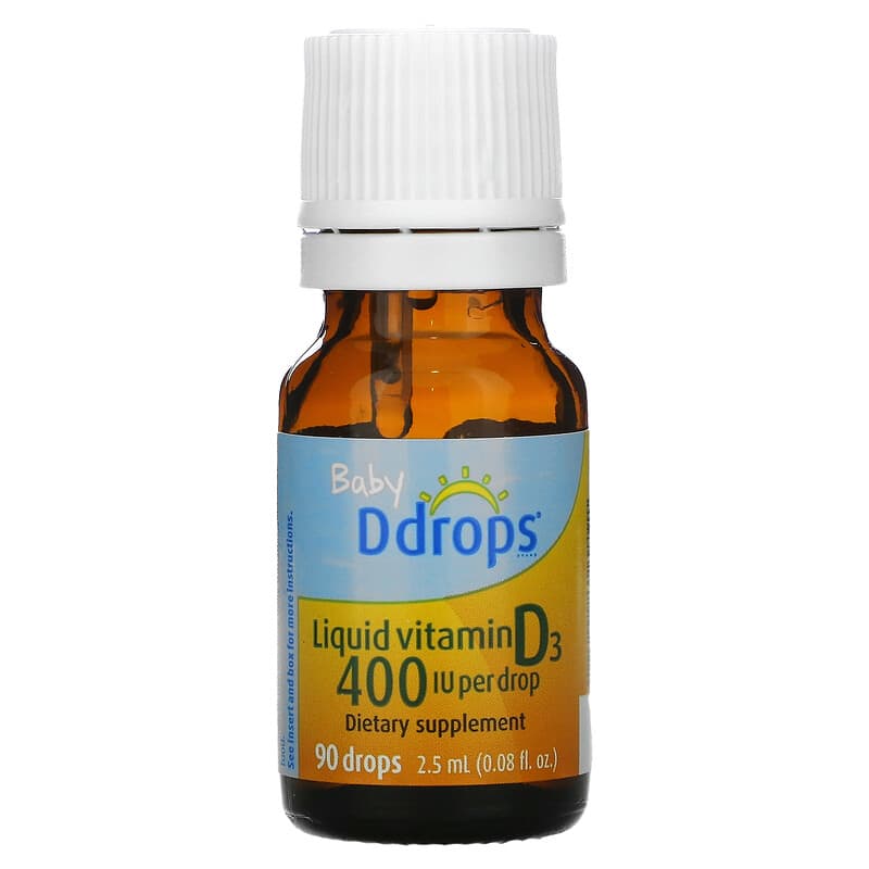 Ddrops, Baby, Liquid Vitamin D3, 400 IU, 90 Drops, 0.08 fl oz (2.5 ml)