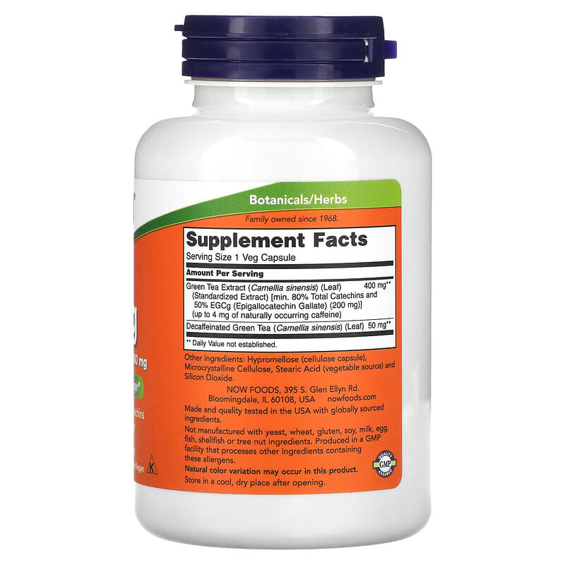 NOW Foods, EGCg, Green Tea Extract, 400 mg, 180 Veg Capsules