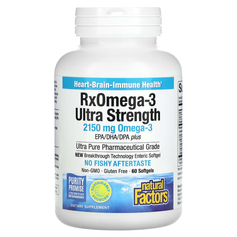 Natural Factors, RxOmega-3 Ultra Strength, 1075 mg, 60 Softgels