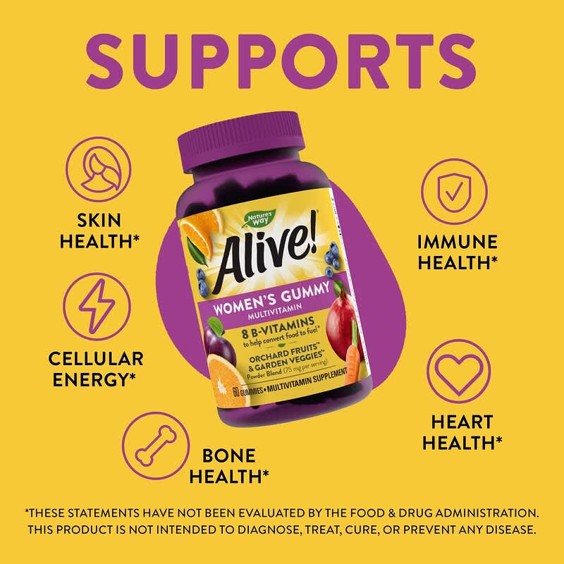 Nature's Way, Alive! Women's Gummy Complete Multivitamin, Mixed Berry Flavor, 60 Gummies