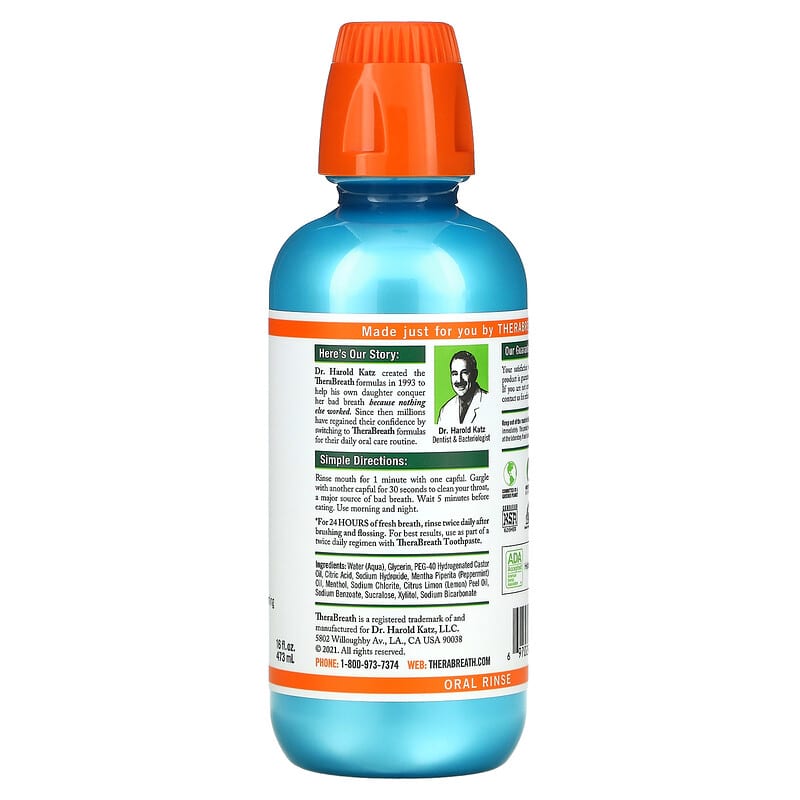 TheraBreath, Fresh Breath Oral Rinse, Invigorating Icy Mint, 16 fl oz (473 ml)