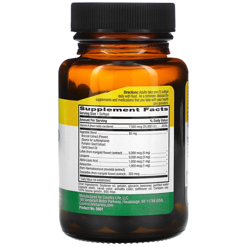 Country Life, Carotenoid Complex, 60 Softgels