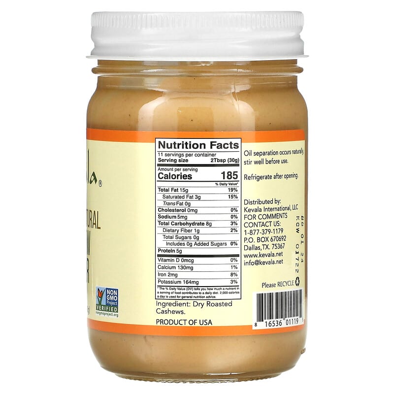 Kevala, Premium Natural Cashew Butter, 12 oz (340 g)