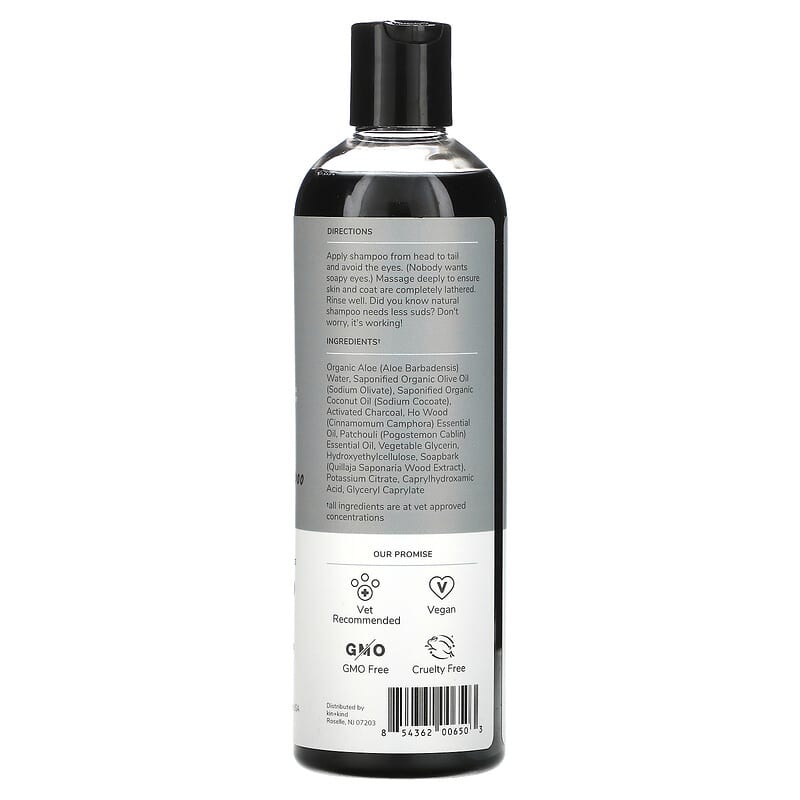 Kin+Kind, Charcoal Natural Shampoo for Dogs, Patchouli, 12 fl oz (354 ml)