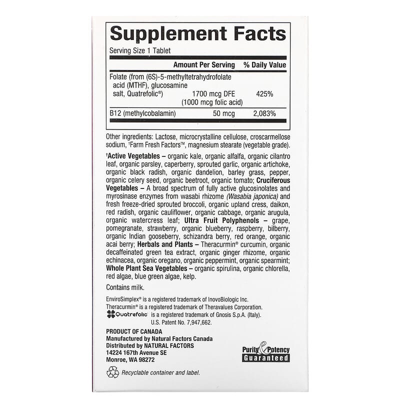 Natural Factors, BioCoenzymated, Methylfolate, 1,000 mcg, 60 Quick Melt Tablets