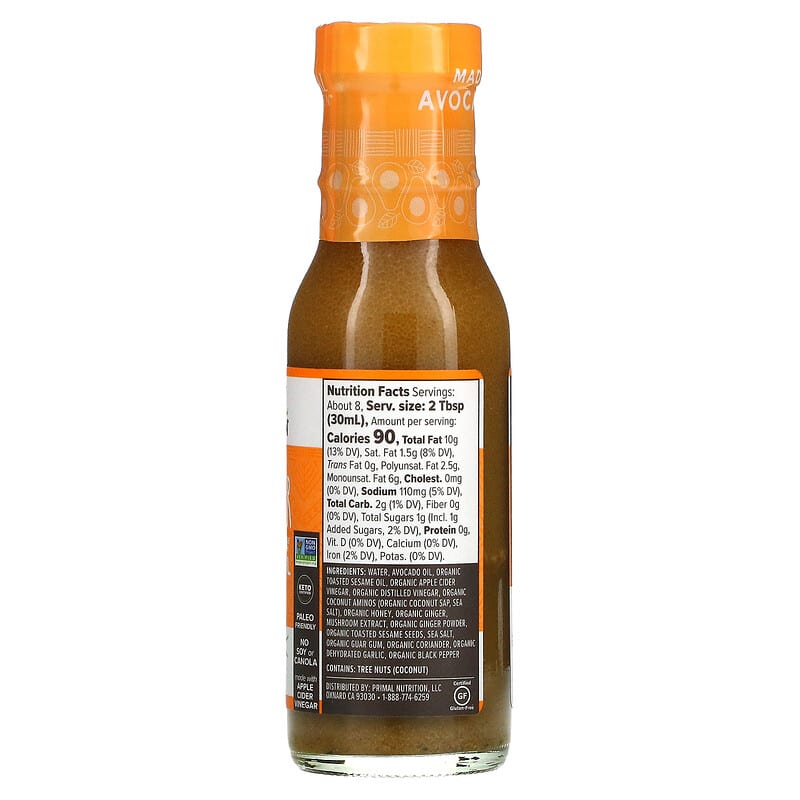 Primal Kitchen, Dressing & Marinade Made with Avocado Oil, Sesame Ginger, 8 fl oz (236 ml)