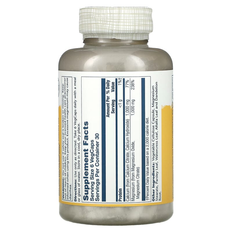 Solaray, Cal-Mag Citrate, 1:1 Ratio, 180 VegCaps