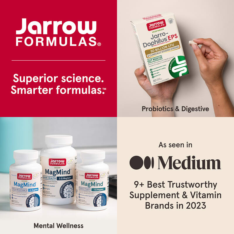 Jarrow Formulas, Vegan MagMind, Brain Health, 90 Veggie Capsules