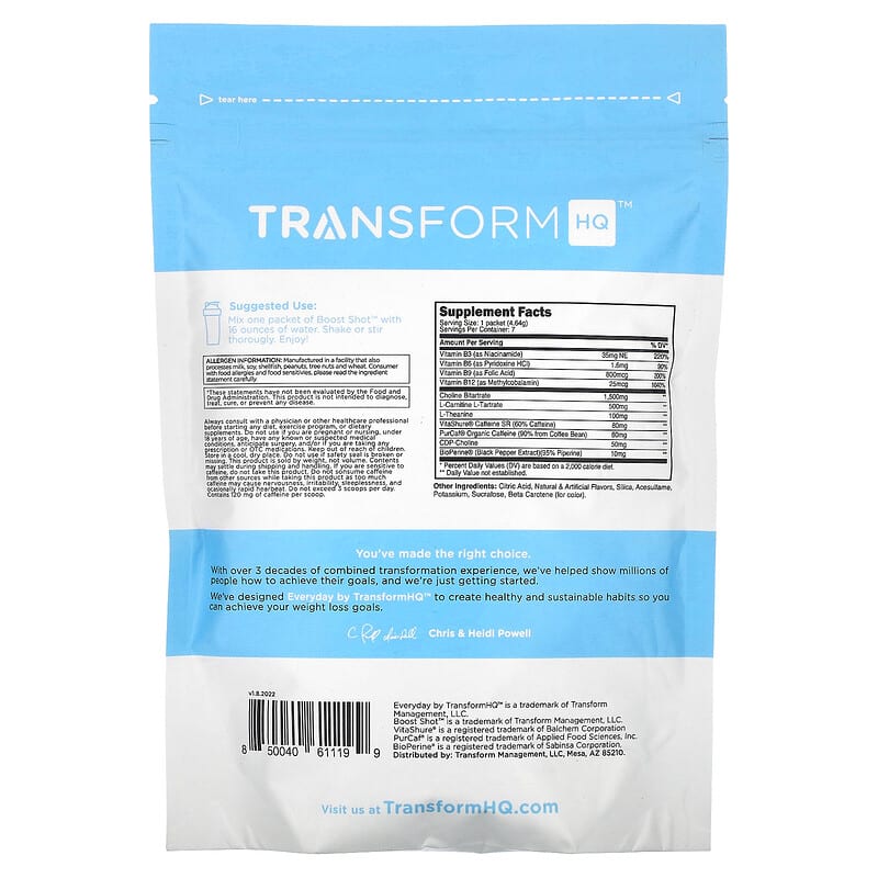 TransformHQ, Everyday, Boost Shot, Orange Blast, 1.1 oz (32.45 g)