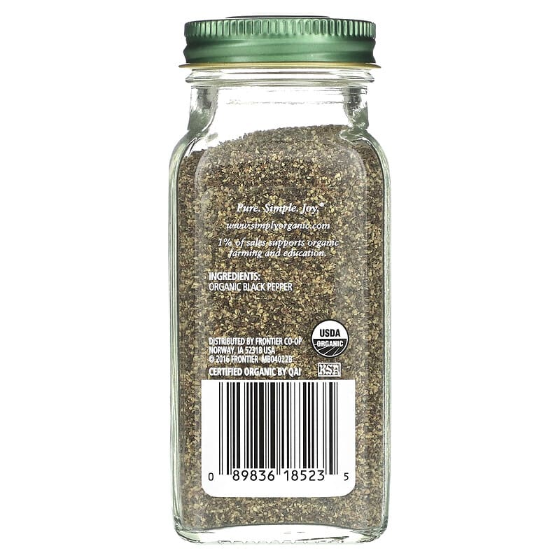 Simply Organic, Black Pepper, 2.31 oz (65 g)