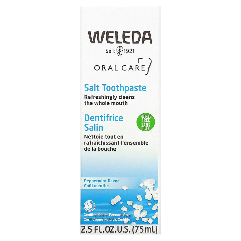 Weleda, Oral Care, Salt Toothpaste, Fluoride Free, Peppermint, 2.5 fl oz (75 ml)