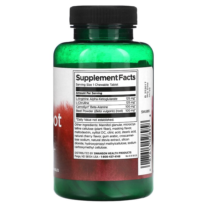 Swanson, Beet Root NO+, 60 Chewables