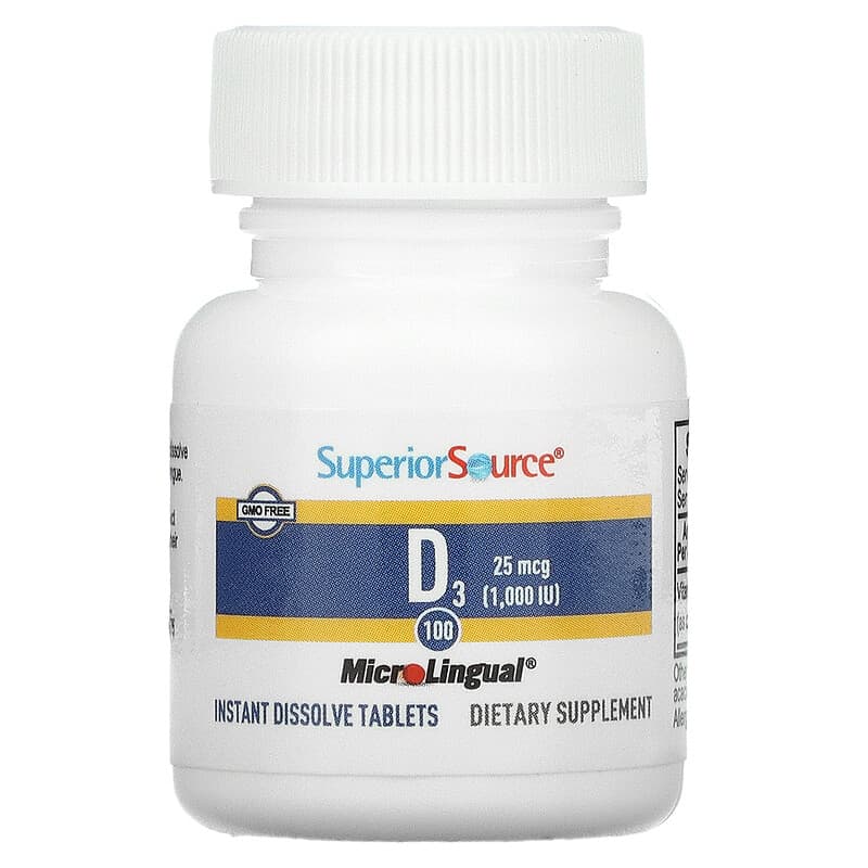 Superior Source, Extra Strength D3, 25 mcg (1,000 IU), 100 MicroLingual Instant Dissolve Tablets