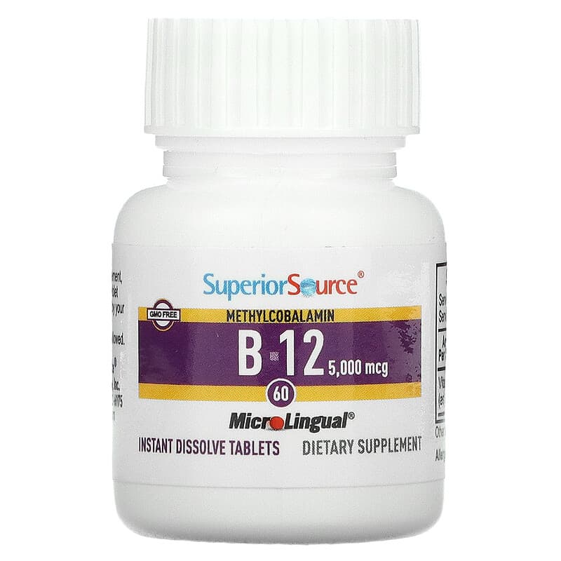 Superior Source, Methylcobalamin B-12, 5,000 mcg, 60 MicroLingual Instant Dissolve Tablets