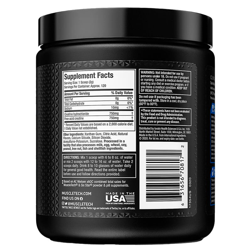 MuscleTech, Cell Tech CREACTOR, Creatine HCl + Free-Acid Creatine, Unflavored, 8.30 oz (235 g)