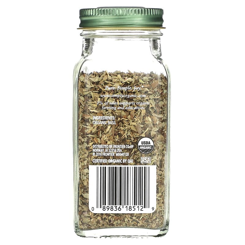 Simply Organic, Basil, 0.54 oz (15 g)