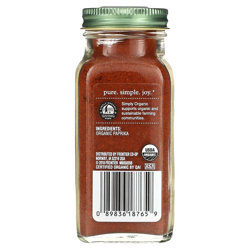 Simply Organic, Paprika, 2.96 oz (84 g)