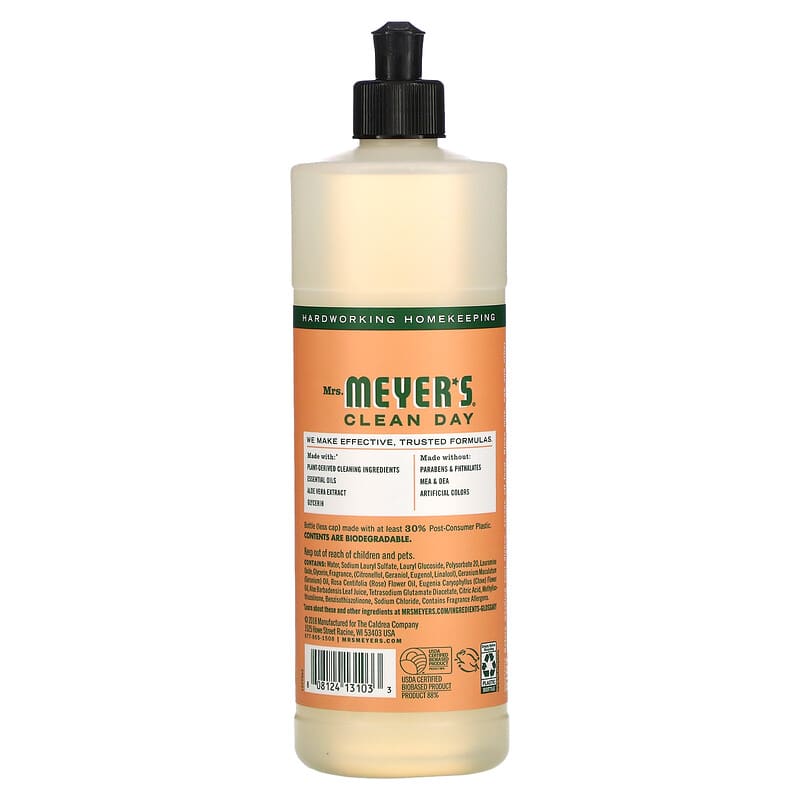 Mrs. Meyers Clean Day, Dish Soap, Geranium, 16 fl oz (473 ml)