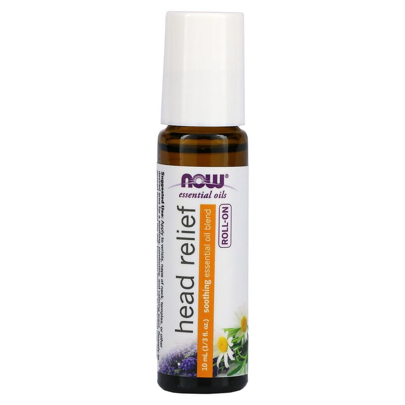 NOW Foods, Essential Oils, Head Relief Roll-On, 1/3 fl oz (10 ml)