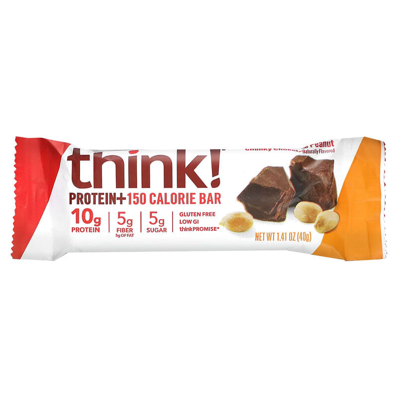 Think !, Protein+ 150 Calorie Bars, Chunky Chocolate Peanut, 10 Bars, 1.41 oz (40 g) Each