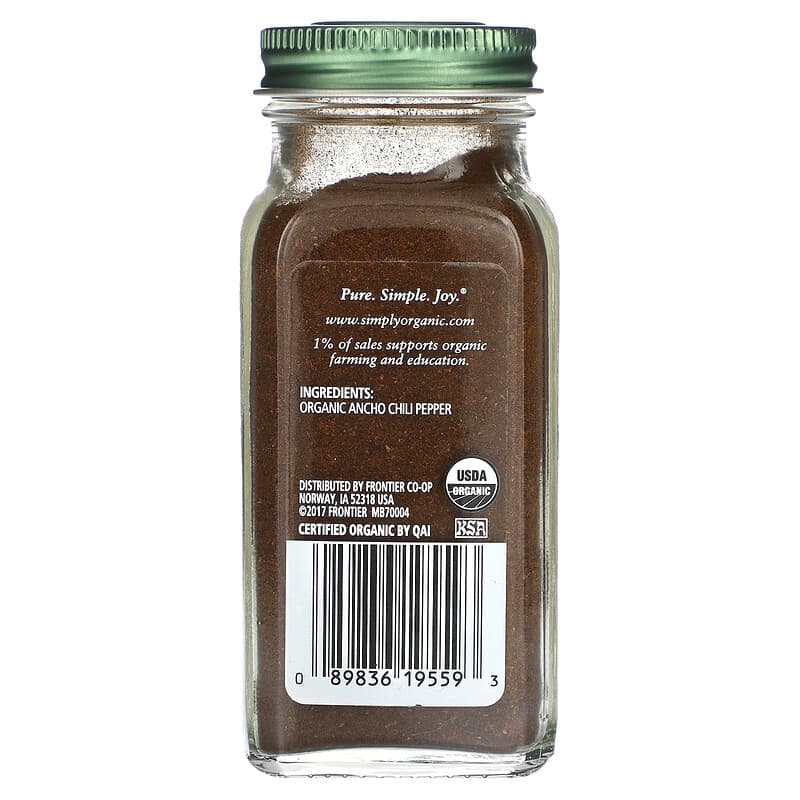 Simply Organic, Ancho Chili Powder, 2.85 oz (81 g)