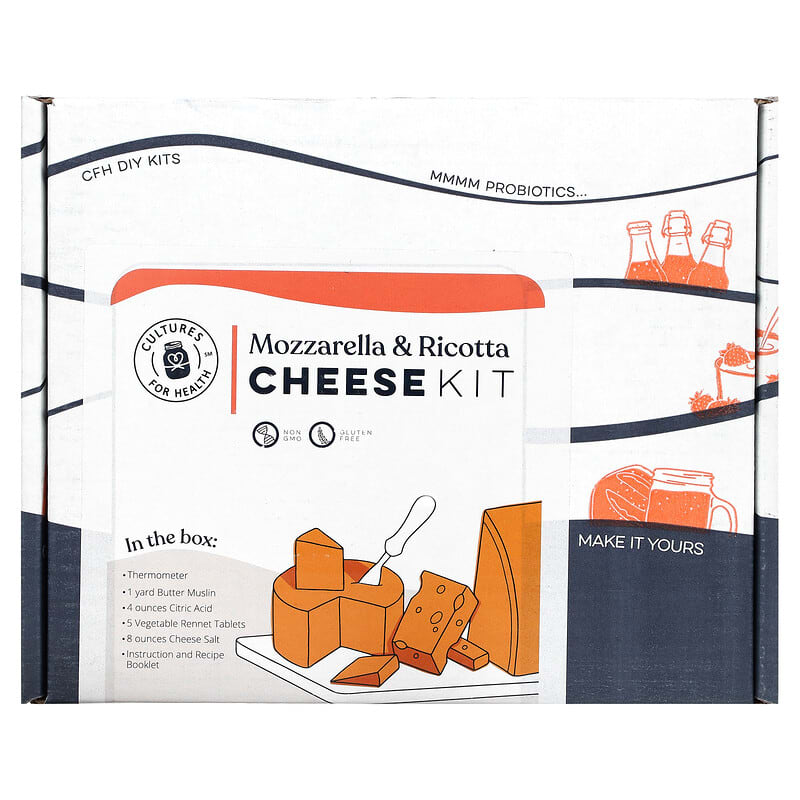 Cultures for Health, Cheese Kit, Mozzarella & Ricotta, 1 Kit