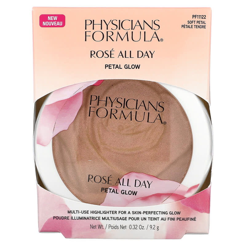 Physicians Formula, Rose All Day Petal Glow, Multi Use Highlighter, Soft Petal, 0.32 oz (9.2 g)