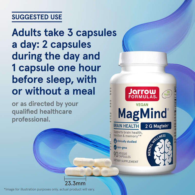 Jarrow Formulas, Vegan MagMind, Brain Health, 90 Veggie Capsules