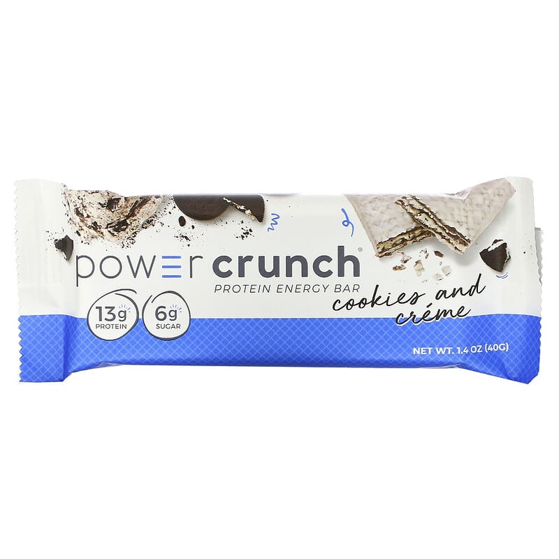 BNRG, Power Crunch Protein Energy Bar, Cookies and Cr&#xE8;me, 12 Bars, 1.4 oz (40 g) Each