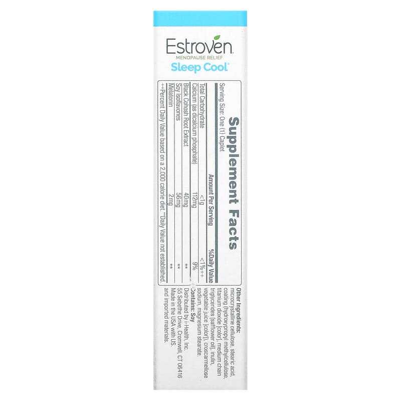 Estroven, Menopause Relief + Sleep Cool, 30 Caplets