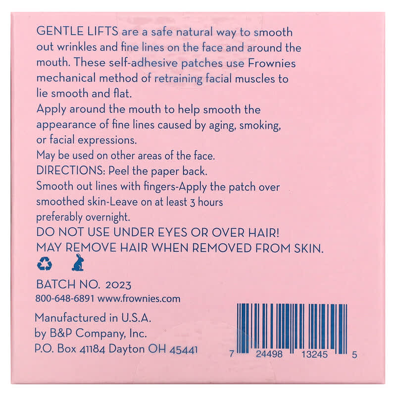 Frownies, Gentle Lifts, Wrinkle Smoothers for Lip Line and Small Areas, 60 Self Adhesive Patches