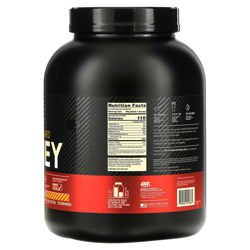 Optimum Nutrition, Gold Standard 100% Whey, Strawberry Banana, 5 lb (2.27 kg)