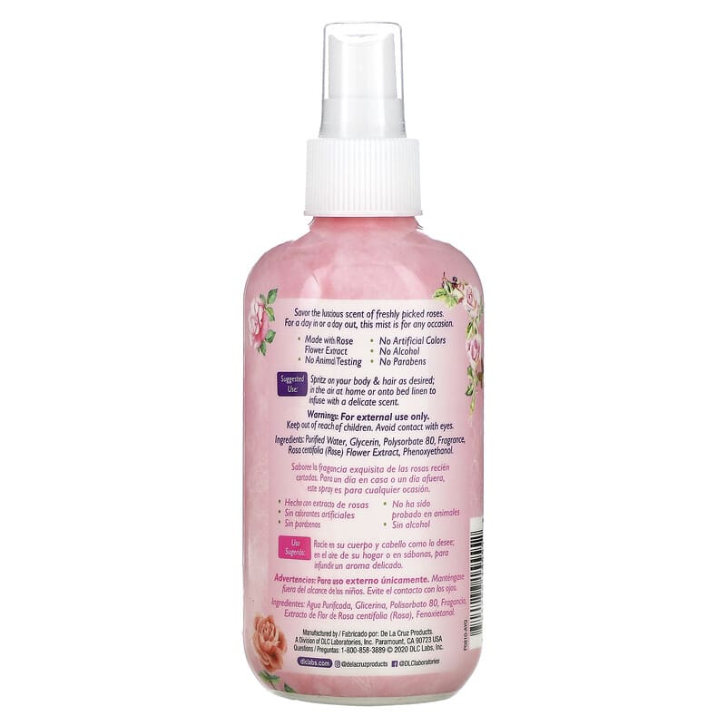 De La Cruz, Rose Water Body Mist, 8 fl oz (236 ml)