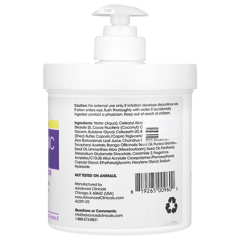 Advanced Clinicals, Hyaluronic Acid, Instant Skin Hydrator, 1 lb (16 oz)