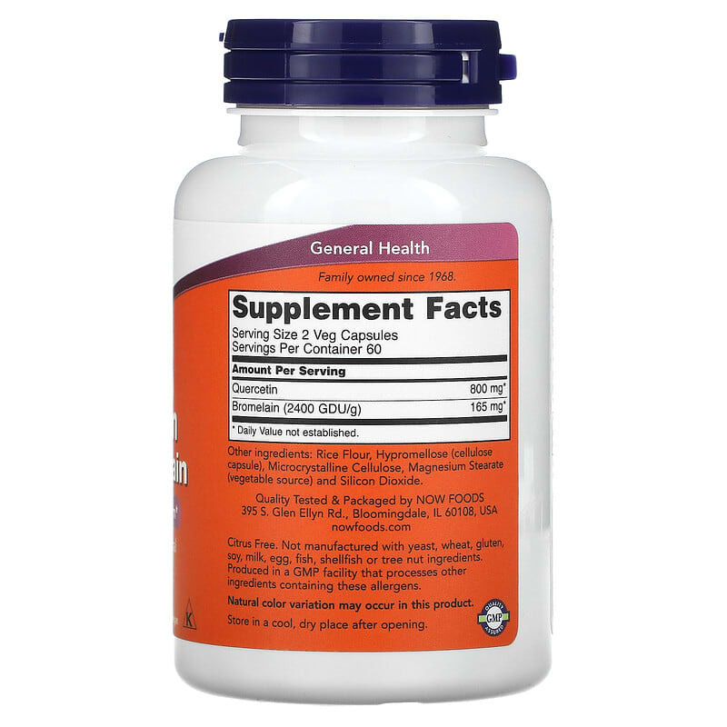 NOW Foods, Quercetin with Bromelain, 120 Veg Capsules