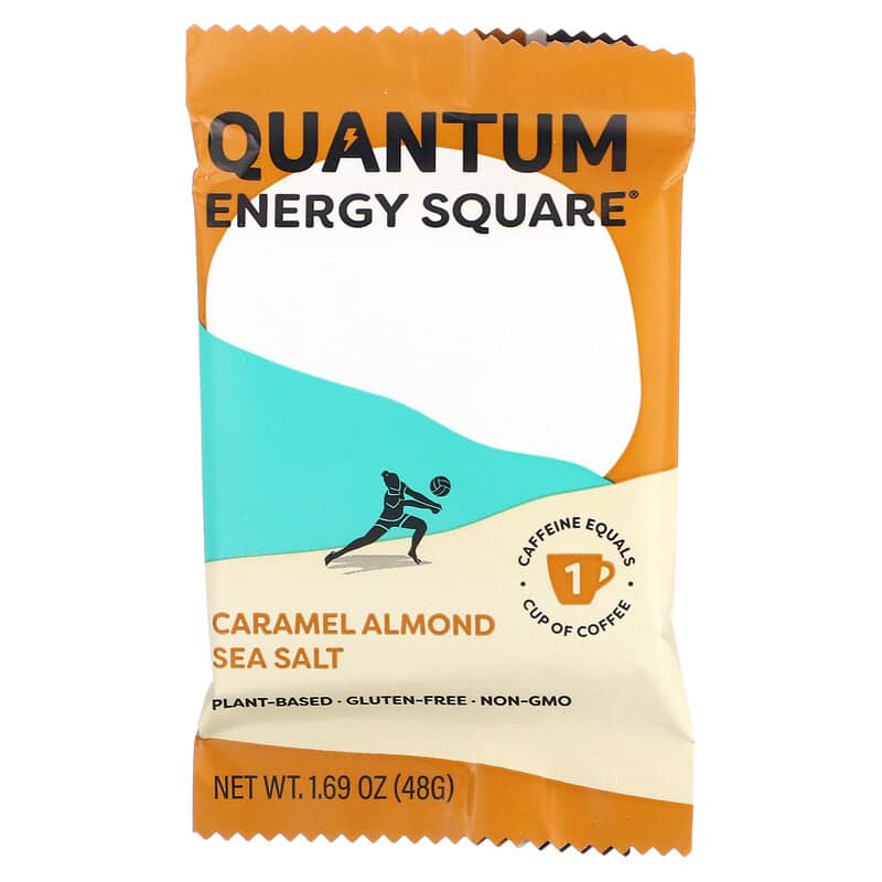 Quantum Energy Square, Caramel Almond Sea Salt, 8 Squares, 1.69 oz (48 g) Each