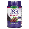 Nature's Truth, Essential Iron + B-Vitamins, Zinc, Natural Grape, 60 Vegan Gummies